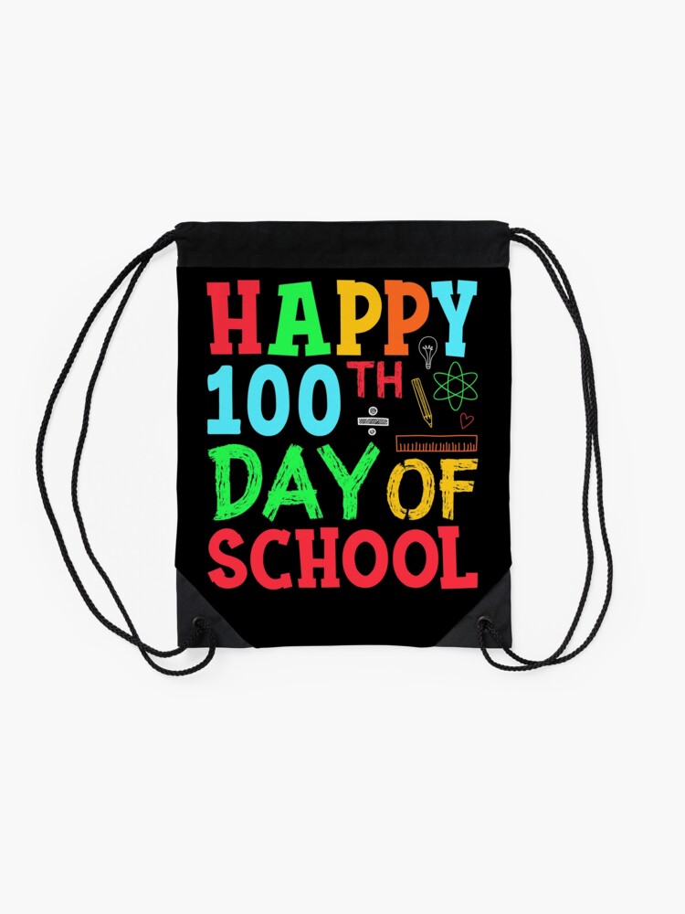 Happy-100Th-Day-Of-School-Drawstring-Bag-DSB1364-2 Happy 100Th Day Of School Drawstring Bag DSB1364 2