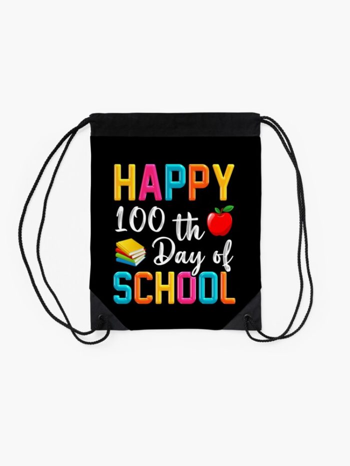 Happy 100Th Day Of School Drawstring Bag DSB1385 2