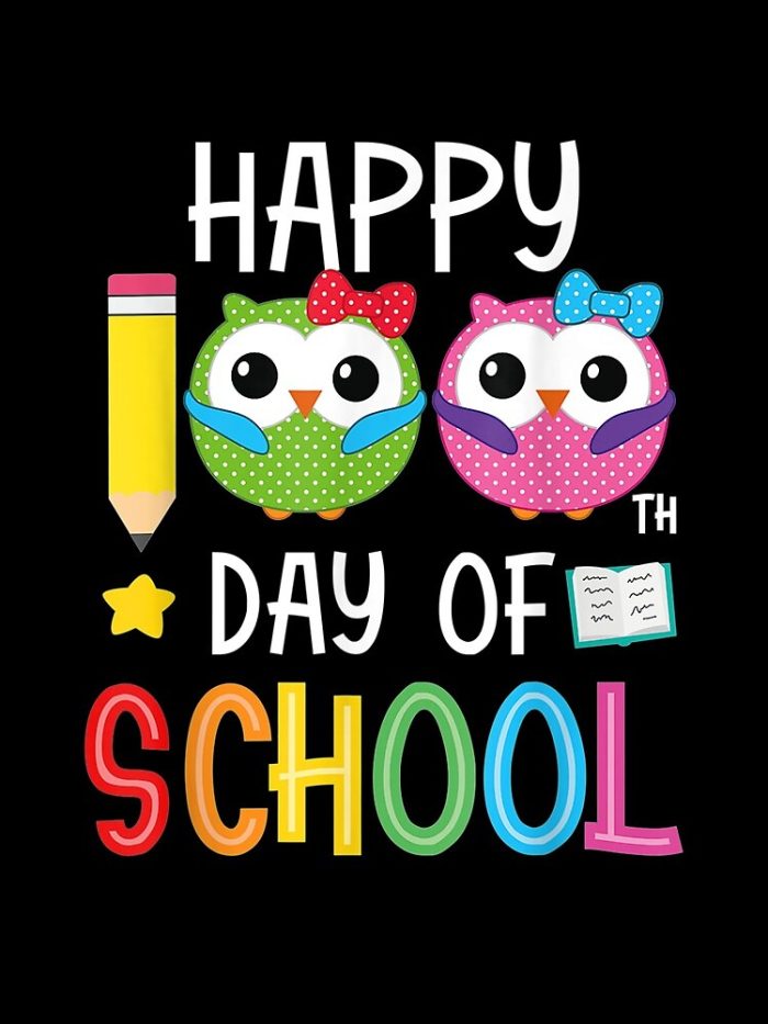 Happy 100Th Day Of School Kindergarten Owl Girls Gifts Drawstring Bag DSB1419 1