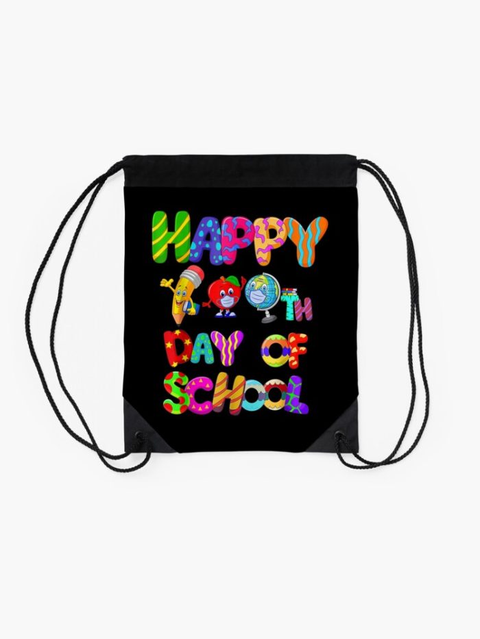 Happy 100Th Day Of School Kindergarten Teacher Student Drawstring Bag DSB1395 2