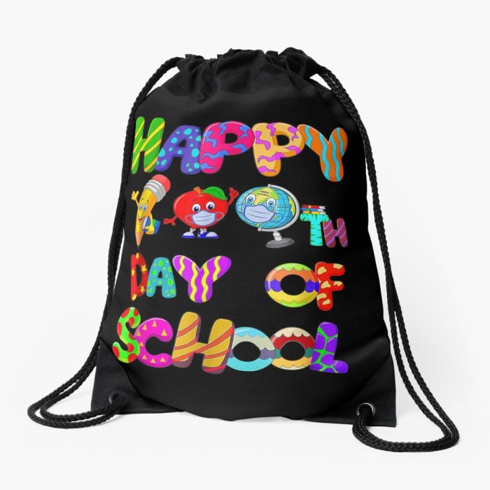 Happy 100Th Day Of School Kindergarten Teacher Student Drawstring Bag DSB1395