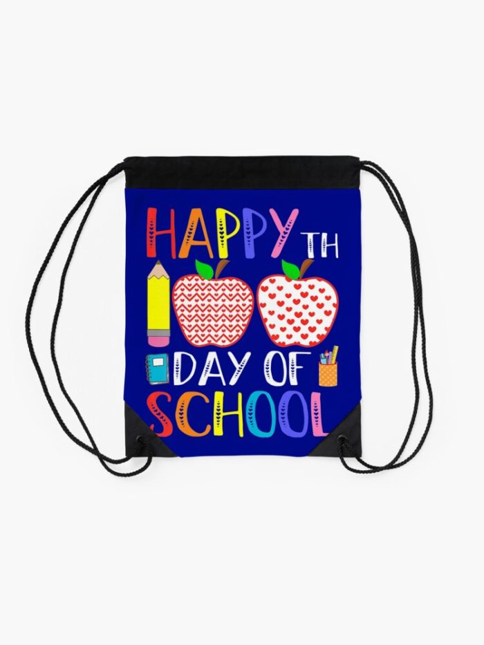 Happy 100Th Day Of School Teacher 100 Days Drawstring Bag DSB198 2