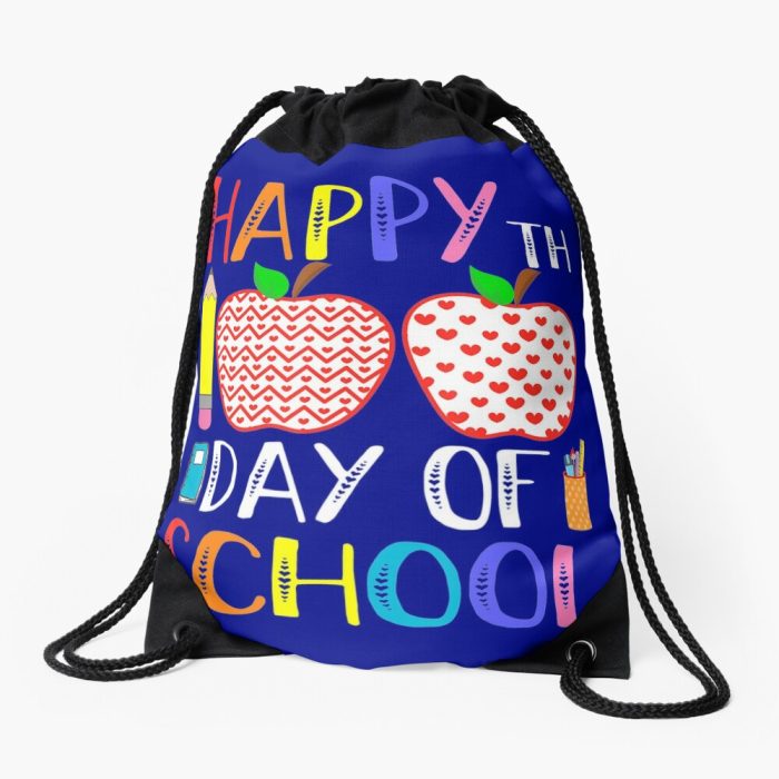 Happy 100Th Day Of School Teacher 100 Days Drawstring Bag DSB198