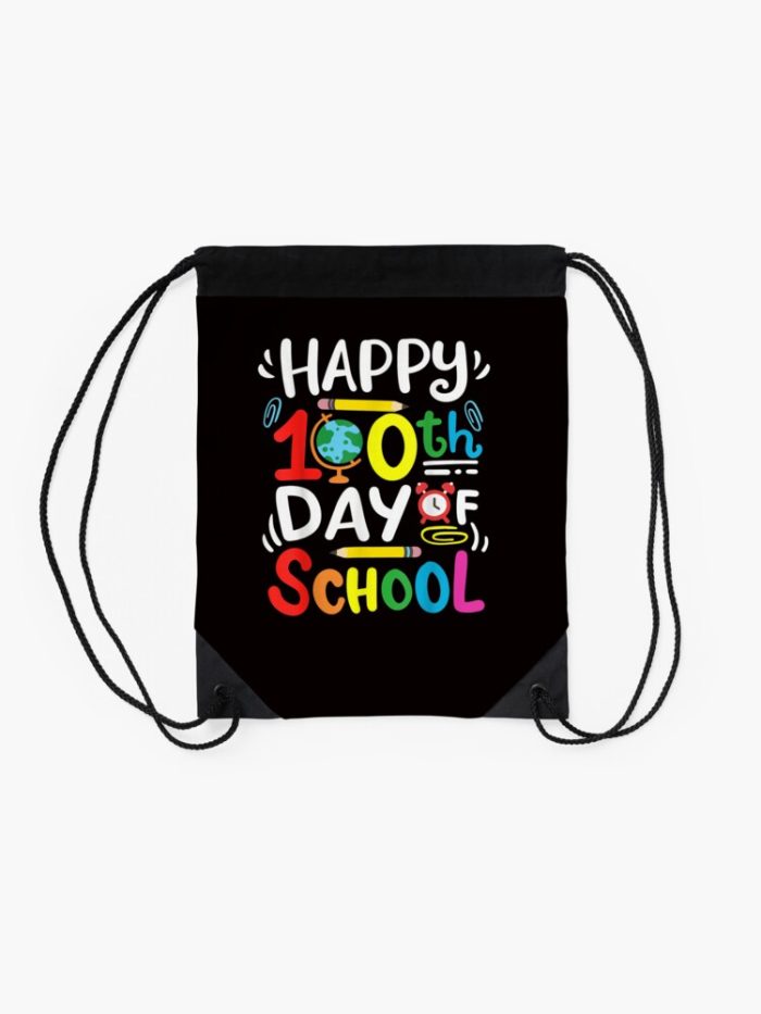 Happy 100Th Day Of School Teacher Essential Drawstring Bag DSB422 2