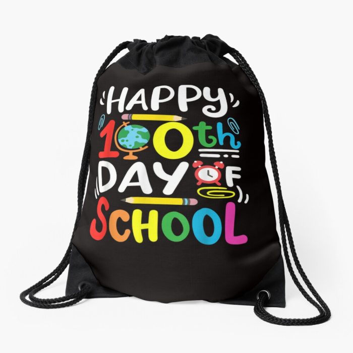 Happy 100Th Day Of School Teacher Essential Drawstring Bag DSB422