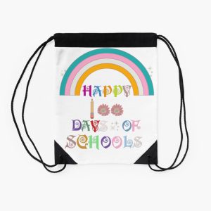Happy 100Th Day Of School Teacher Kids 100 Days Drawstring Bag DSB1219 2