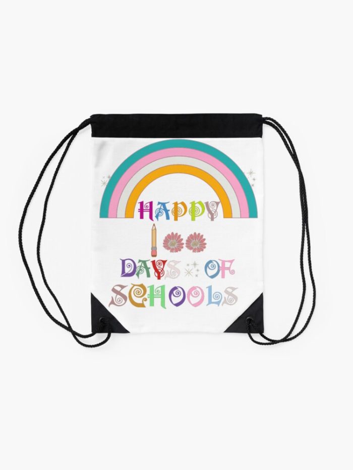 Happy 100Th Day Of School Teacher Kids 100 Days Drawstring Bag DSB1219 2