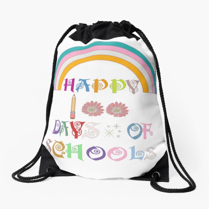 Happy 100Th Day Of School Teacher Kids 100 Days Drawstring Bag DSB1219