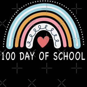 Happy 100Th Day Of School Teacher Kids 100 Days Rainbow Drawstring Bag DSB1331 1