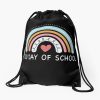 Happy 100Th Day Of School Teacher Kids 100 Days Rainbow Drawstring Bag DSB1331