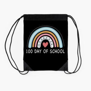 Happy 100Th Day Of School Teacher Kids 100 Days Rainbow Drawstring Bag DSB1331 2