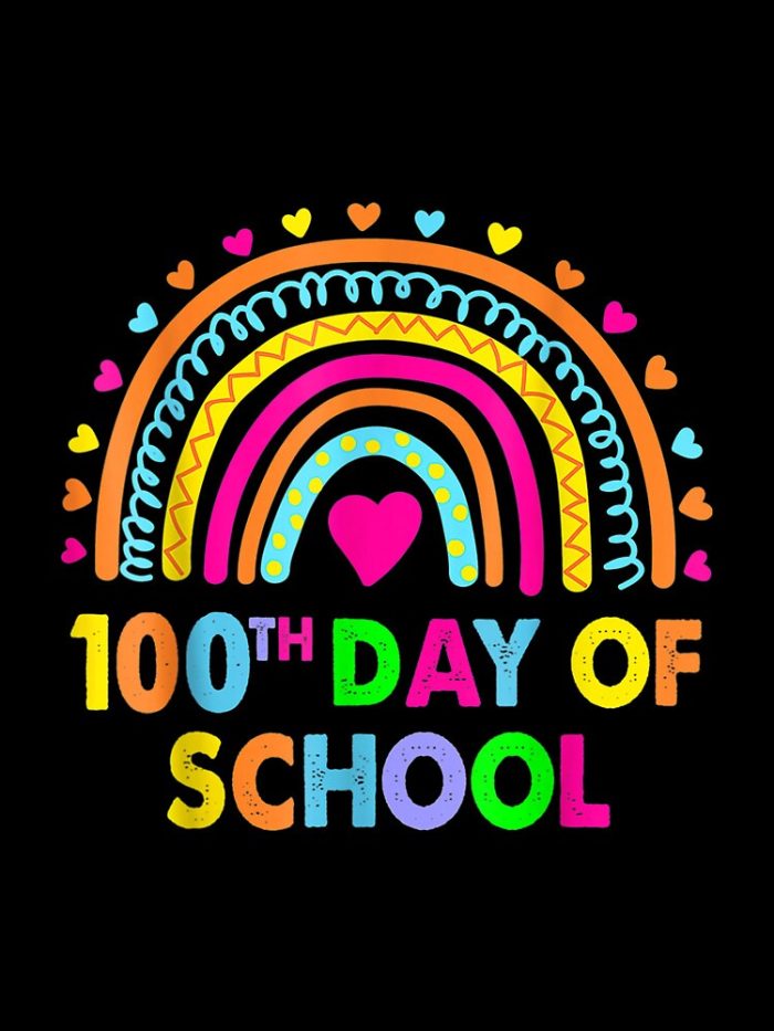 Happy 100Th Day Of School Teacher Rainbow 100 Days Smarter Drawstring Bag DSB1440 1