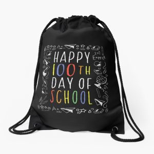 Happy 100Th Day Of School Teacher Student Drawstring Bag DSB208
