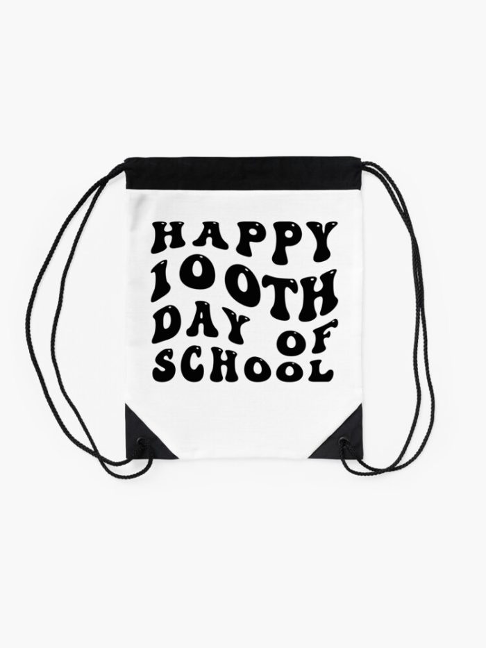 Happy 100Th Day Of School Teachers Students Drawstring Bag DSB1413 2