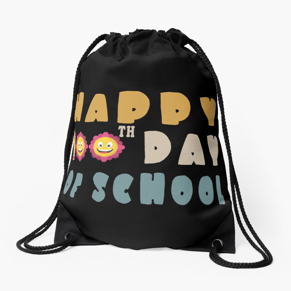 Happy 100Th Day Of School Teachers Students Gifts Funny Drawstring Bag DSB603