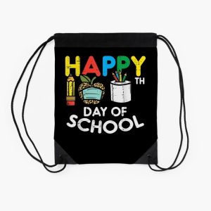 Happy 100Th Day School Leopard Apple Mask Quarantine Gift Drawstring Bag DSB768 2 Happy 100Th Day School Leopard Apple Mask Quarantine Gift Drawstring Bag DSB768 2