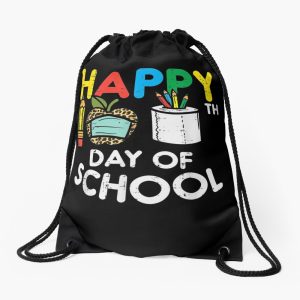 Happy 100Th Day School Leopard Apple Mask Quarantine Gift Drawstring Bag DSB768
