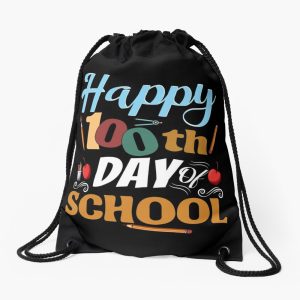 Happy 100Th Days School 100 Days School Drawstring Bag DSB1416