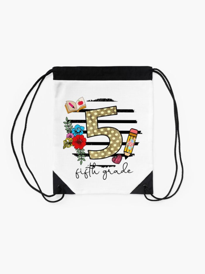 Happy First Day Of Fifth Grade Back To School Drawstring Bag DSB274 2