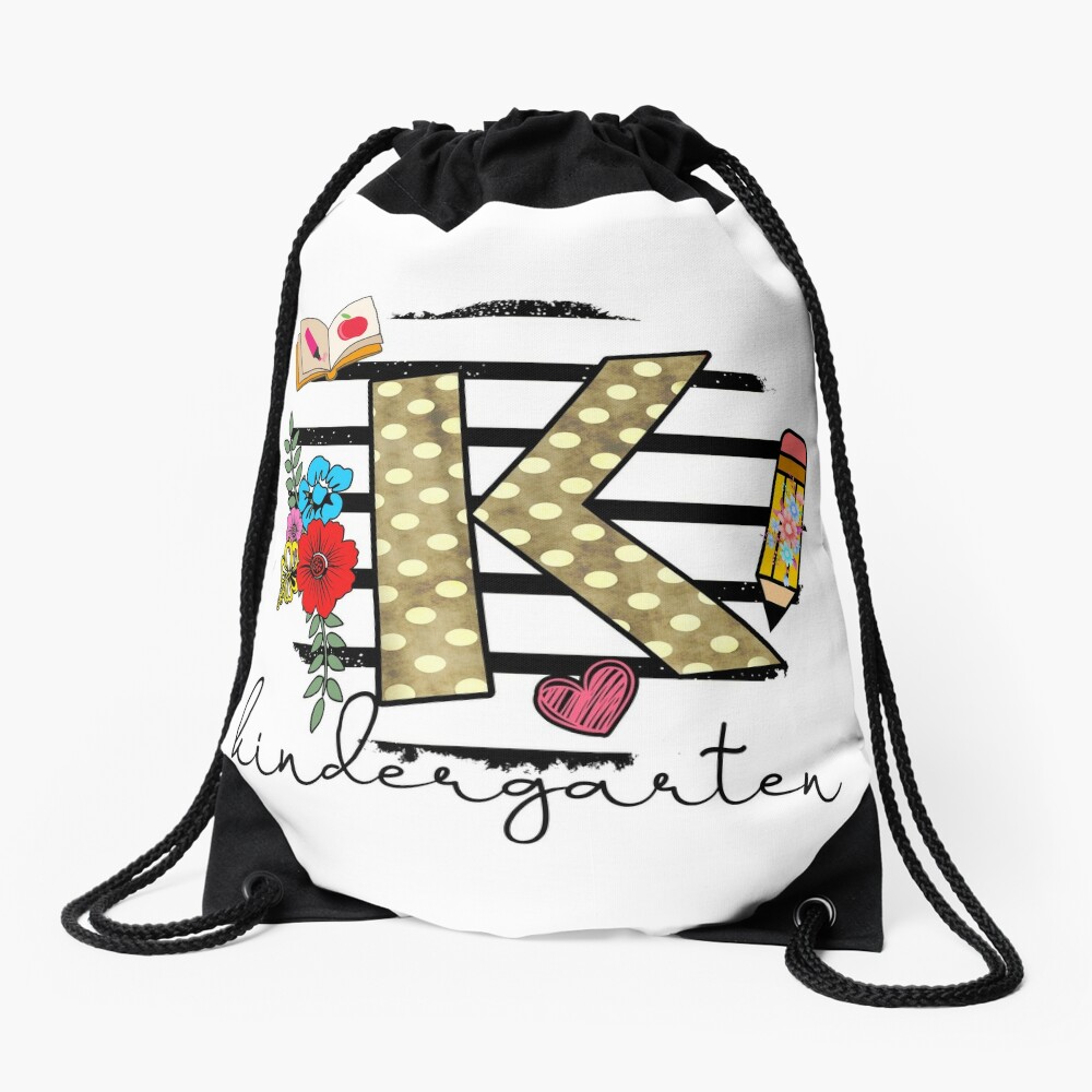 Happy First Day Of Kindergarten Back To School Drawstring Bag DSB050