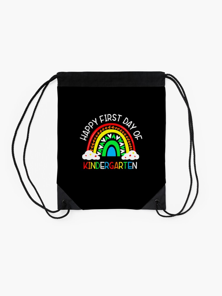 Happy-First-Day-Of-Kindergarten-Drawstring-Bag-DSB1344-2 Happy First Day Of Kindergarten Drawstring Bag DSB1344 2