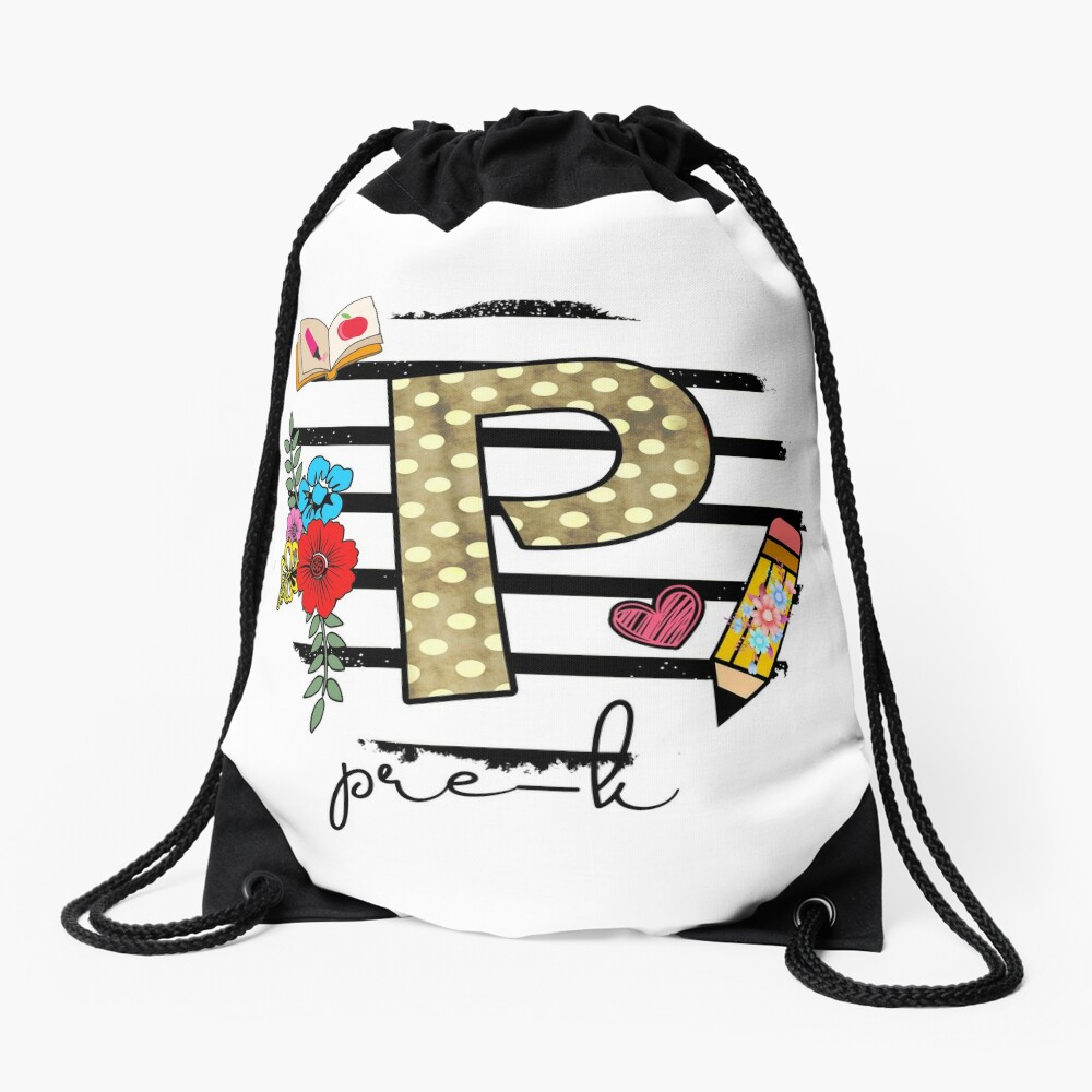Happy First Day Of Pre K Back To School Drawstring Bag DSB482