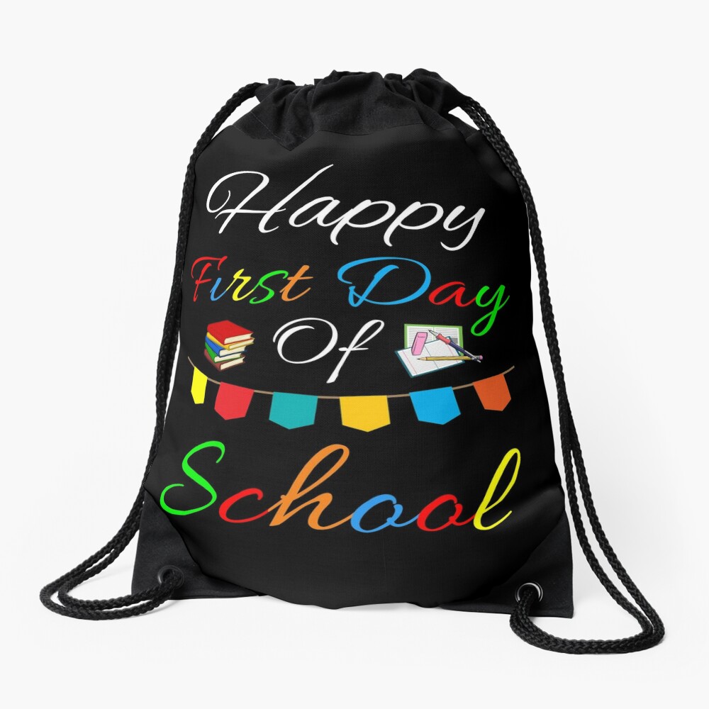 Happy First Day Of School 2020 Funny School Drawstring Bag DSB786