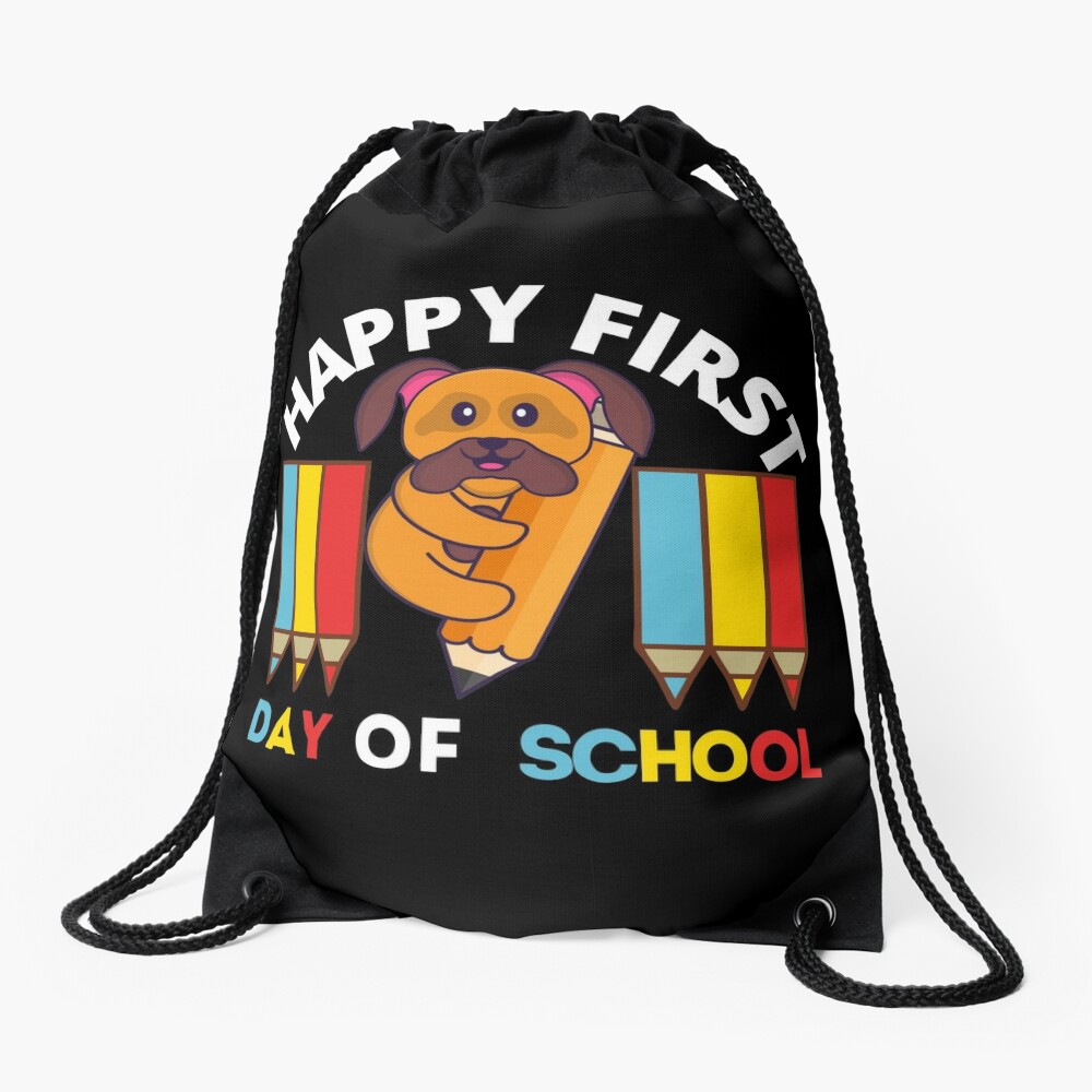 Happy First Day Of School 2023 Funny School Drawstring Bag DSB449