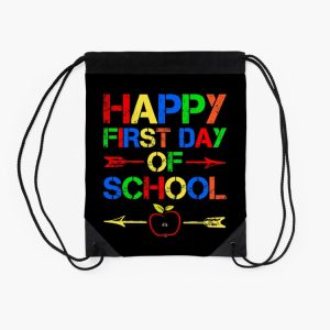 Happy First Day Of School 2023 Vintage Drawstring Bag DSB1218 2