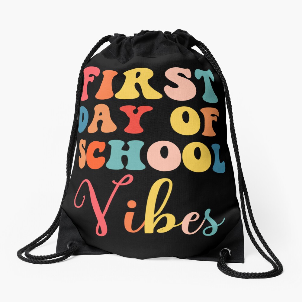 Happy First Day Of School Back To School Drawstring Bag DSB096