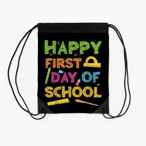 Happy First Day Of School Back To School Drawstring Bag DSB102 2