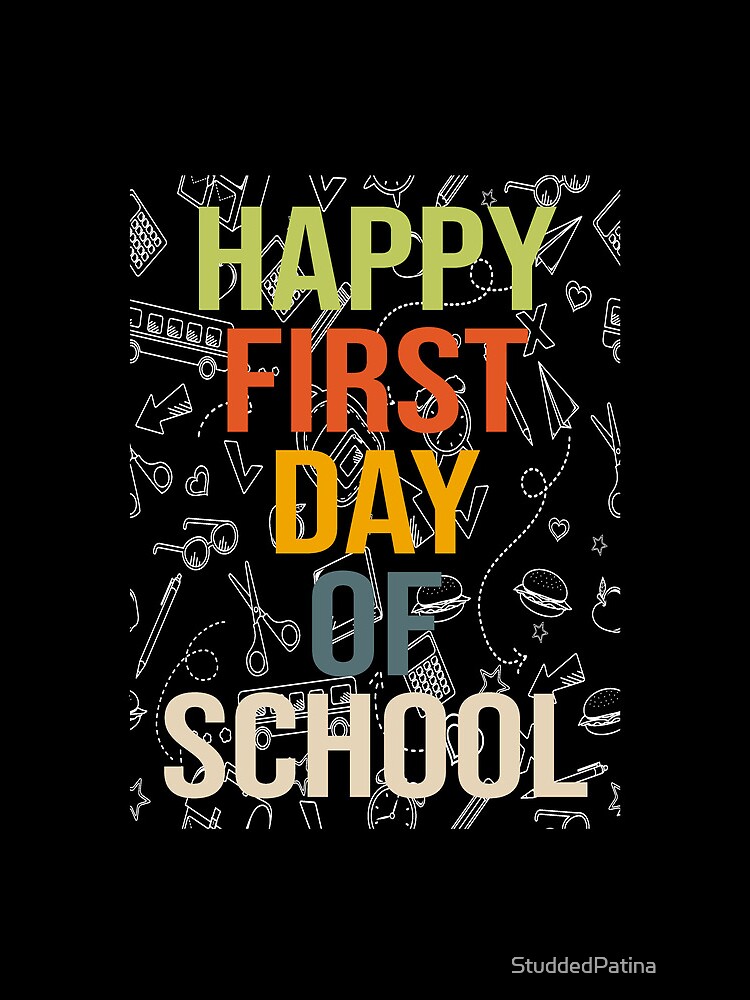 Happy-First-Day-Of-School-Drawstring-Bag-DSB591-1 Happy First Day Of School Drawstring Bag DSB591 1