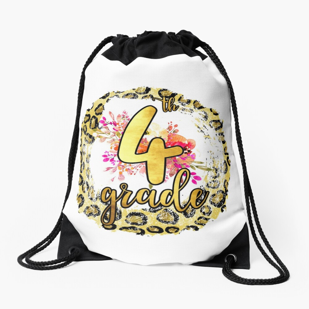 Happy First Day Of School Fourth Grade Back To School Drawstring Bag DSB110