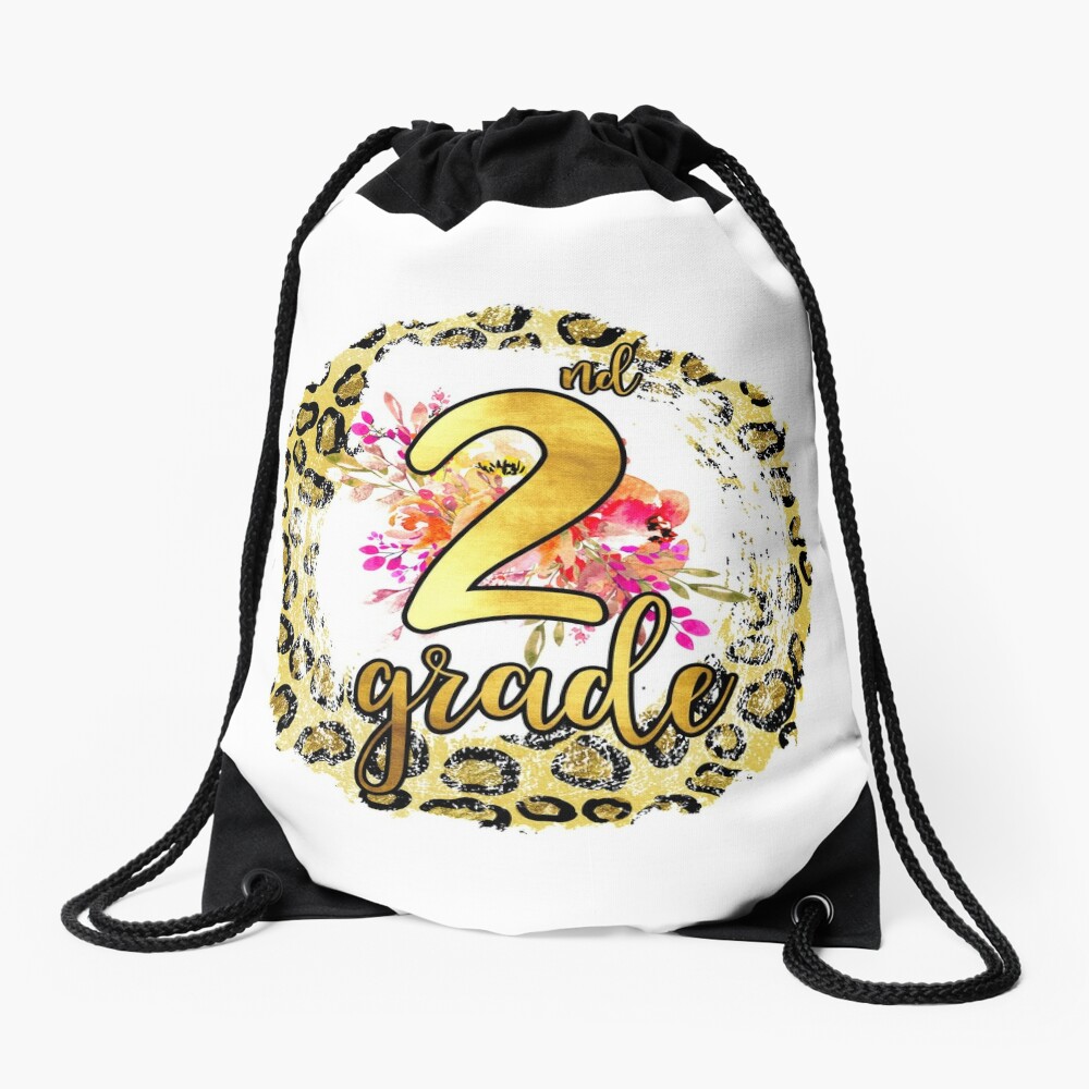 Happy First Day Of School Second Grade Back To School Drawstring Bag DSB091