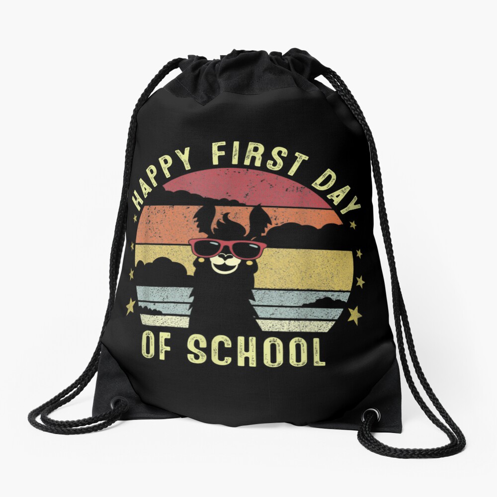 Homepage 7 Happy First Day Of School Teacher Or Student Back To School Drawstring Bag DSB112