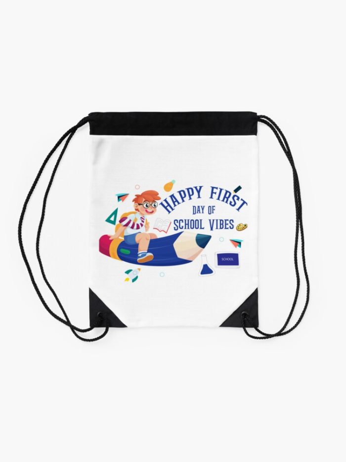 Happy First Day Of School Vibes Drawstring Bag DSB429 2