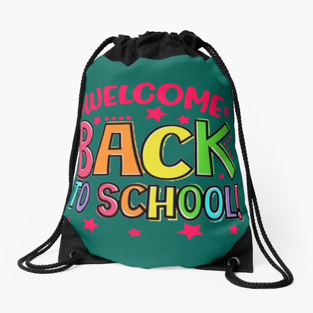 Happy First Day Of School Vibes Game Over Funny Back To School Day Designsfunny Gift For Teachers A Drawstring Bag DSB631