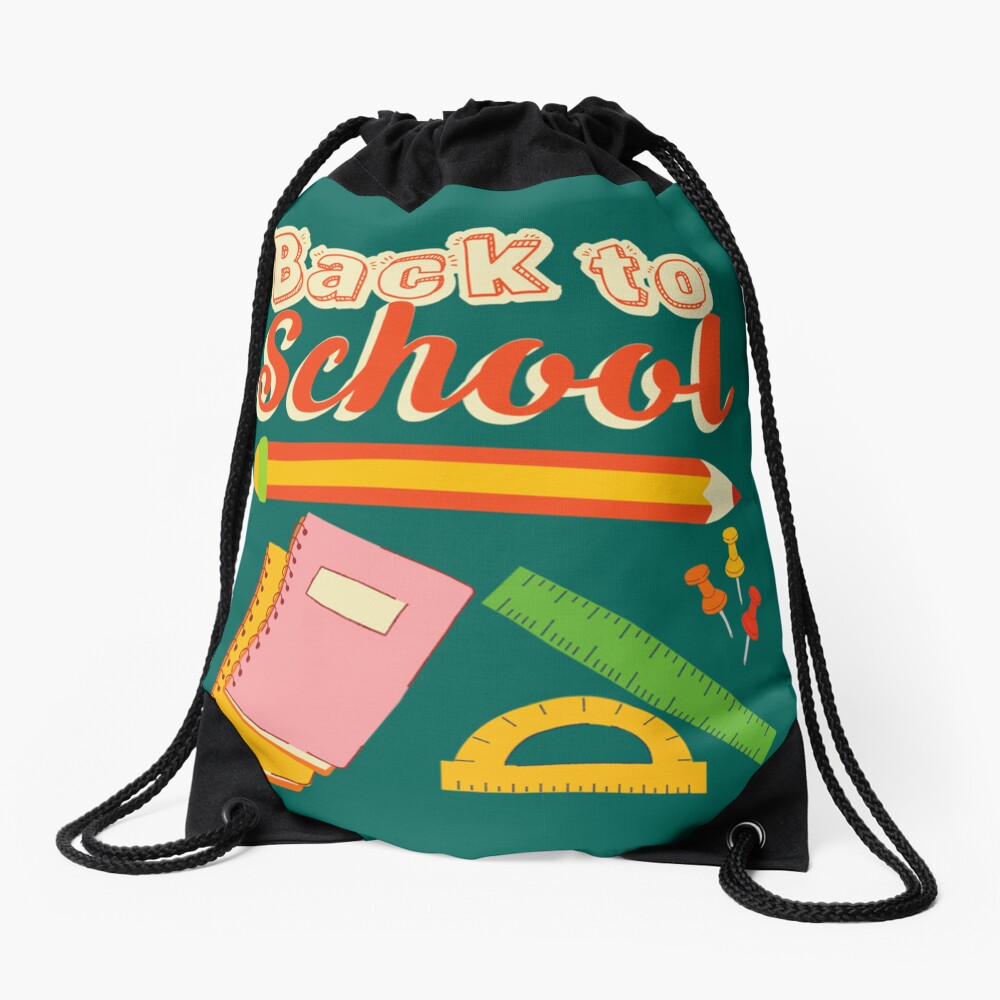 Happy First Day Of School Vibes Game Over Funny Back To School Day Designsfunny Gift For Teachers A Drawstring Bag DSB633
