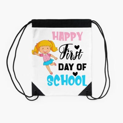 Happy First Day Of School Vibes Girls Gift Back To School Gift Drawstring Bag DSB923 2
