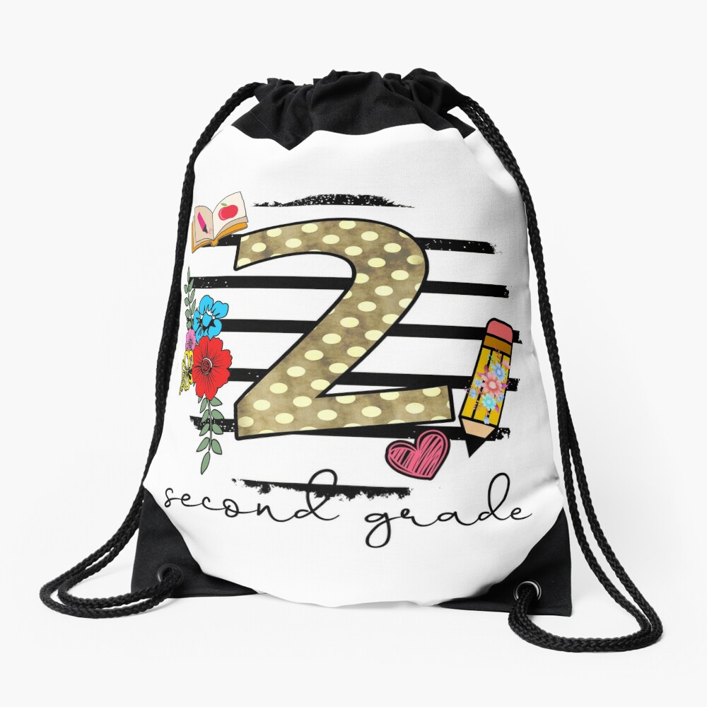 Happy First Day Of Second Grade Back To School Drawstring Bag DSB214