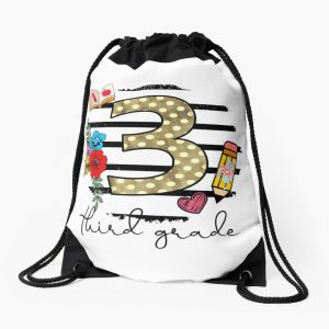 Happy First Day Of Third Grade Back To School Drawstring Bag DSB169
