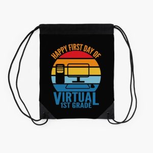 Happy First Day Of Virtual 1St Grade Drawstring Bag DSB968 2