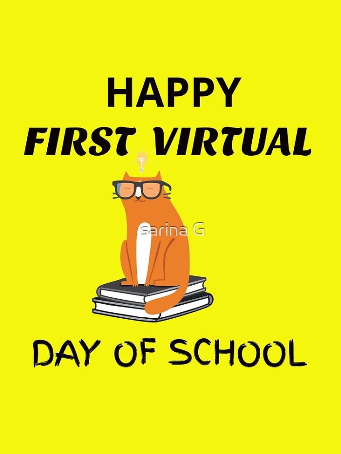 Happy First Virtual Day Of School Drawstring Bag DSB906 1