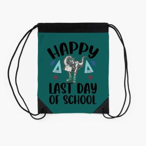 Happy Last Day Of School Dinosaur T Rex Drawstring Bag DSB1464 2