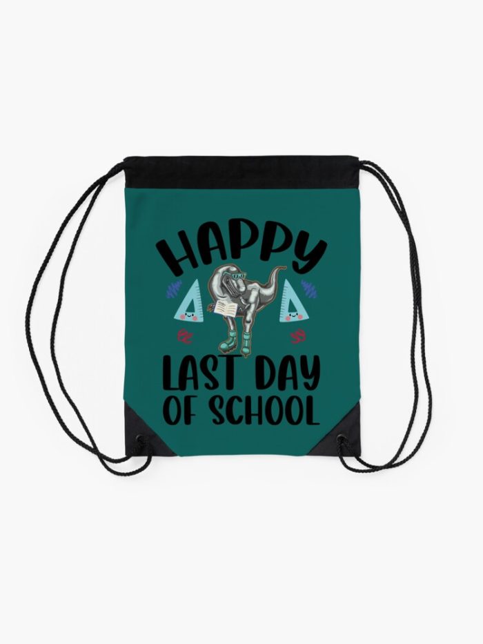 Happy Last Day Of School Dinosaur T Rex Drawstring Bag DSB1464 2