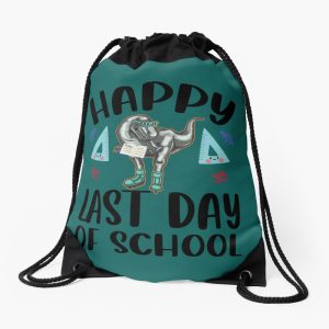 Happy Last Day Of School Dinosaur T Rex Drawstring Bag DSB1464