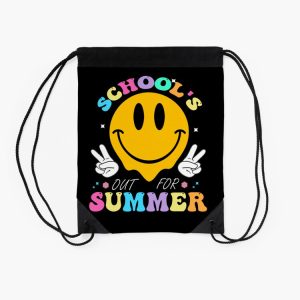 Happy Last Day Of School Graduation Groovy Summer Teacher Student Drawstring Bag DSB693 2