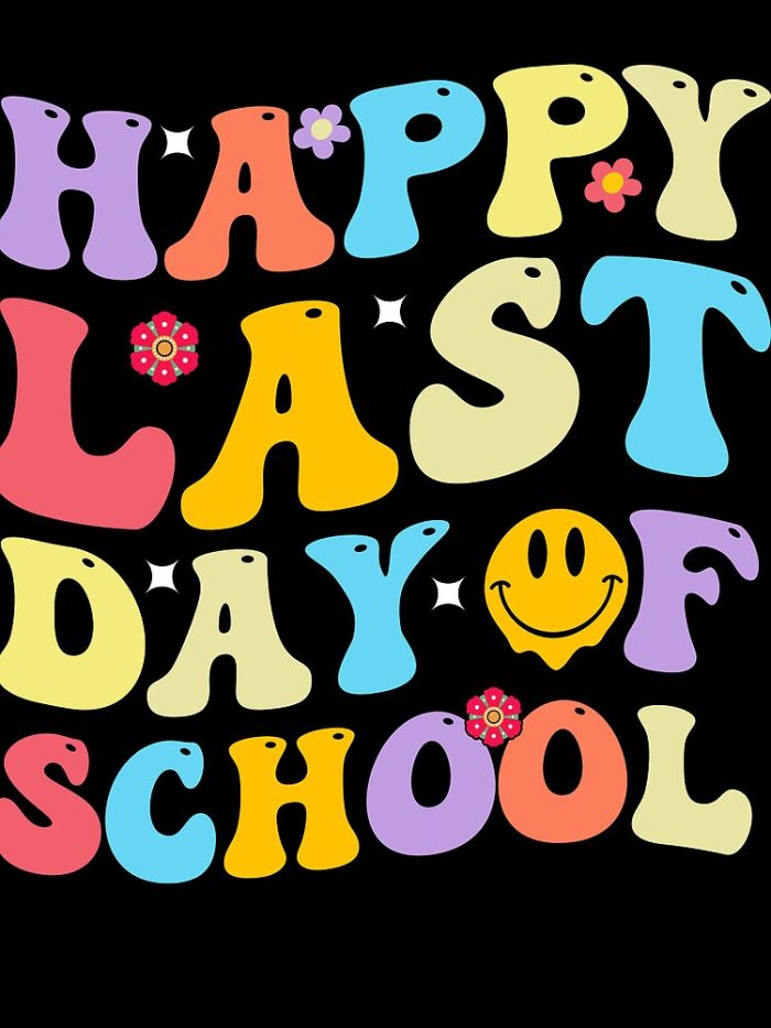 Happy Last Day Of School Graduation Groovy Summer Teacher Student Drawstring Bag DSB723 1