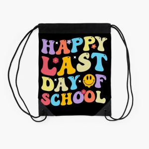 Happy Last Day Of School Graduation Groovy Summer Teacher Student Drawstring Bag DSB723 2