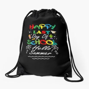 Happy Last Day Of School Graduation Hello Summer Drawstring Bag DSB1488